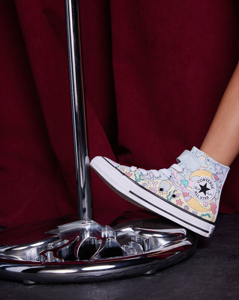 Dětské Vysoké Converse ​Chuck Taylor All Star Easy-On Under The Sea Little Kids Světle Tyrkysové Bílé Bílé Černé | 6031-UGTVW