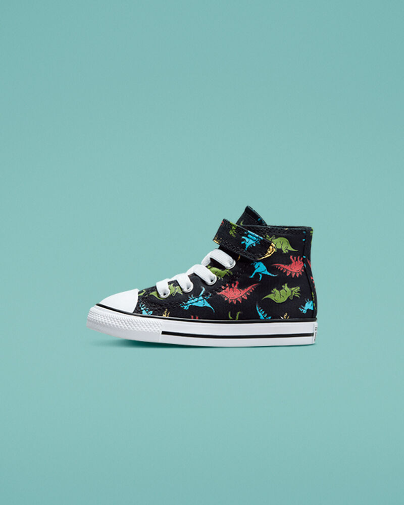 Dětské Vysoké Converse ​Chuck Taylor All Star Easy-On Dinosaurs Toddler Černé Červené Blankyt | 6493-XRCLJ