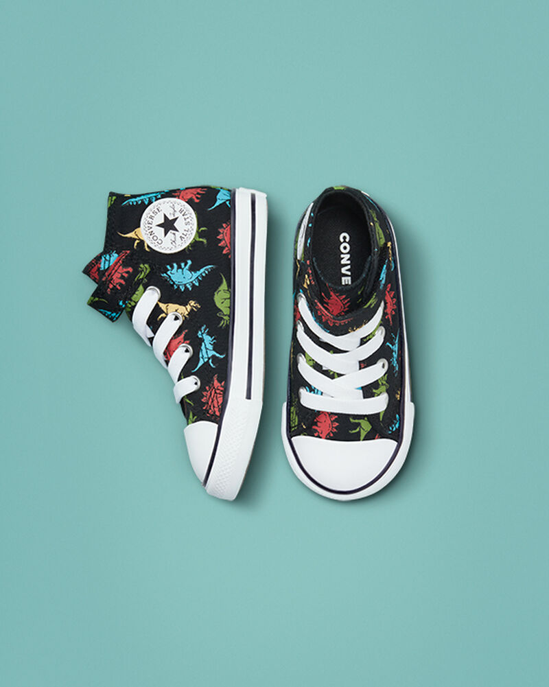Dětské Vysoké Converse ​Chuck Taylor All Star Easy-On Dinosaurs Toddler Černé Červené Blankyt | 6493-XRCLJ