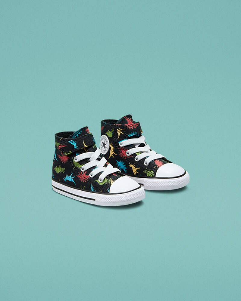 Dětské Vysoké Converse ​Chuck Taylor All Star Easy-On Dinosaurs Toddler Černé Červené Blankyt | 6493-XRCLJ