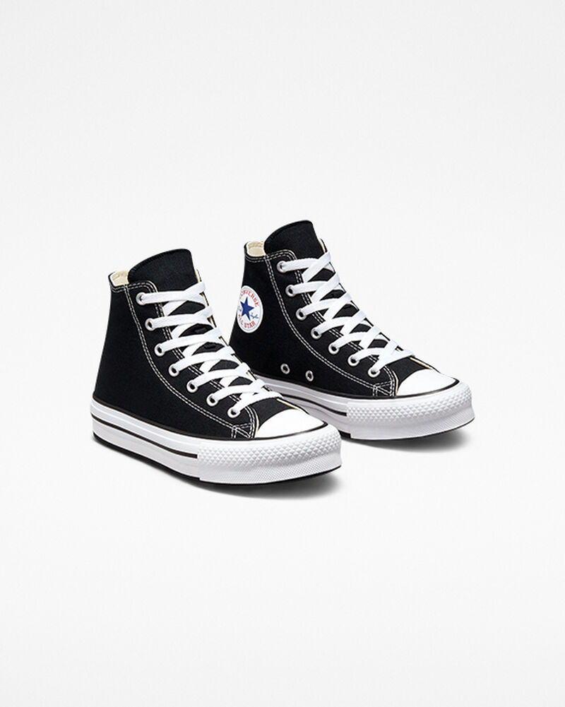 Dětské Vysoké Converse ​Chuck Taylor All Star Lift Big Kids Černé Bílé Černé | 6942-UEZCJ