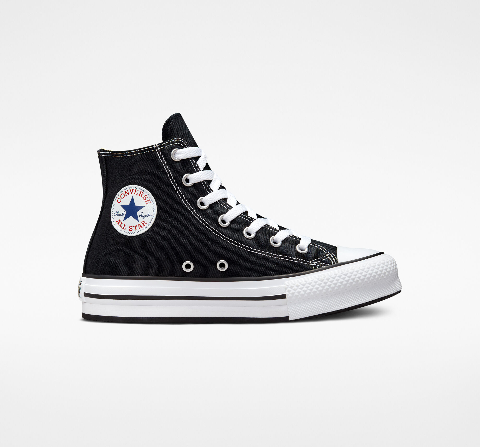 Dětské Vysoké Converse ​Chuck Taylor All Star Lift Big Kids Černé Bílé Černé | 6942-UEZCJ