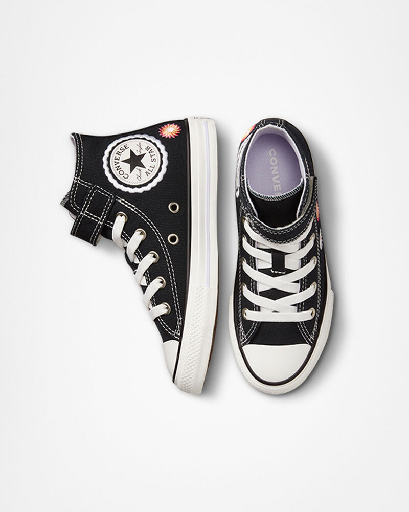 Dětské Vysoké Converse ​Chuck Taylor All Star Easy-On Festival Florals Little Kids Černé Růžové | 7048-CXDUK