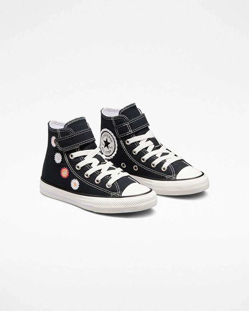 Dětské Vysoké Converse ​Chuck Taylor All Star Easy-On Festival Florals Little Kids Černé Růžové | 7048-CXDUK