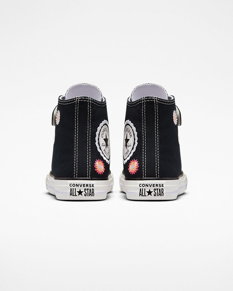 Dětské Vysoké Converse ​Chuck Taylor All Star Easy-On Festival Florals Little Kids Černé Růžové | 7048-CXDUK