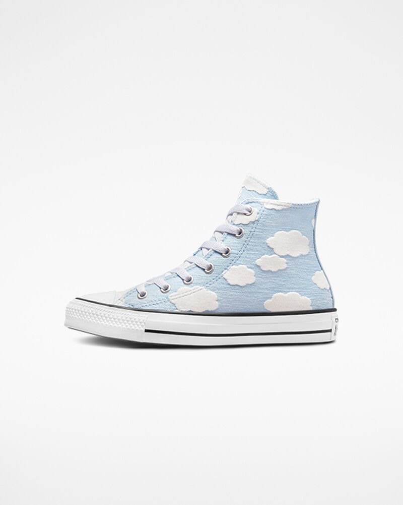 Dětské Vysoké Converse ​Chuck Taylor All Star Clouds Little Kids Blankyt Bílé Černé | 7140-OTCAQ