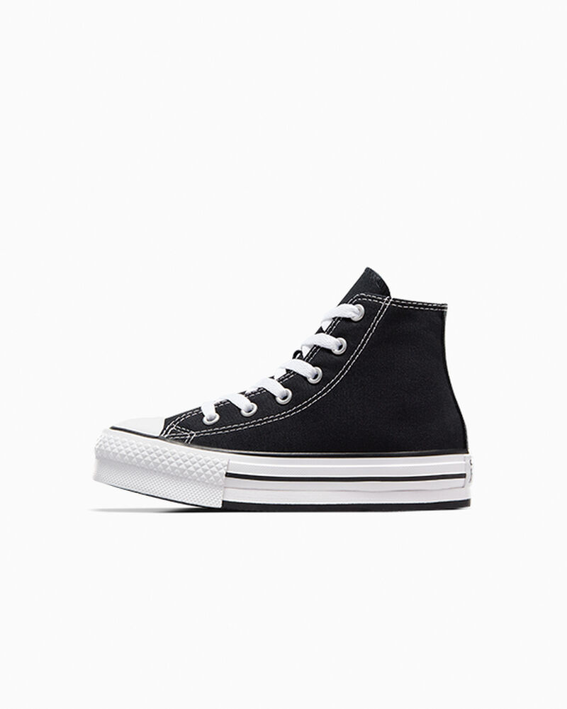 Dětské Vysoké Converse ​Chuck Taylor All Star Lift Little Kids Černé Bílé Černé | 7395-SXVNK