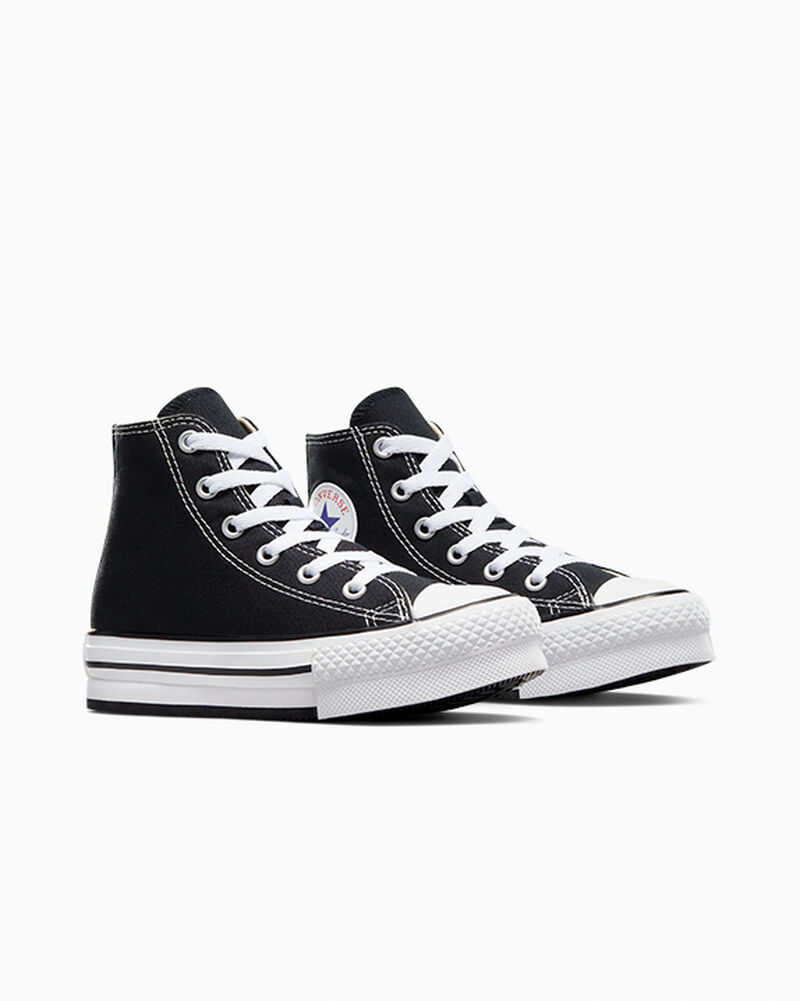 Dětské Vysoké Converse ​Chuck Taylor All Star Lift Little Kids Černé Bílé Černé | 7395-SXVNK