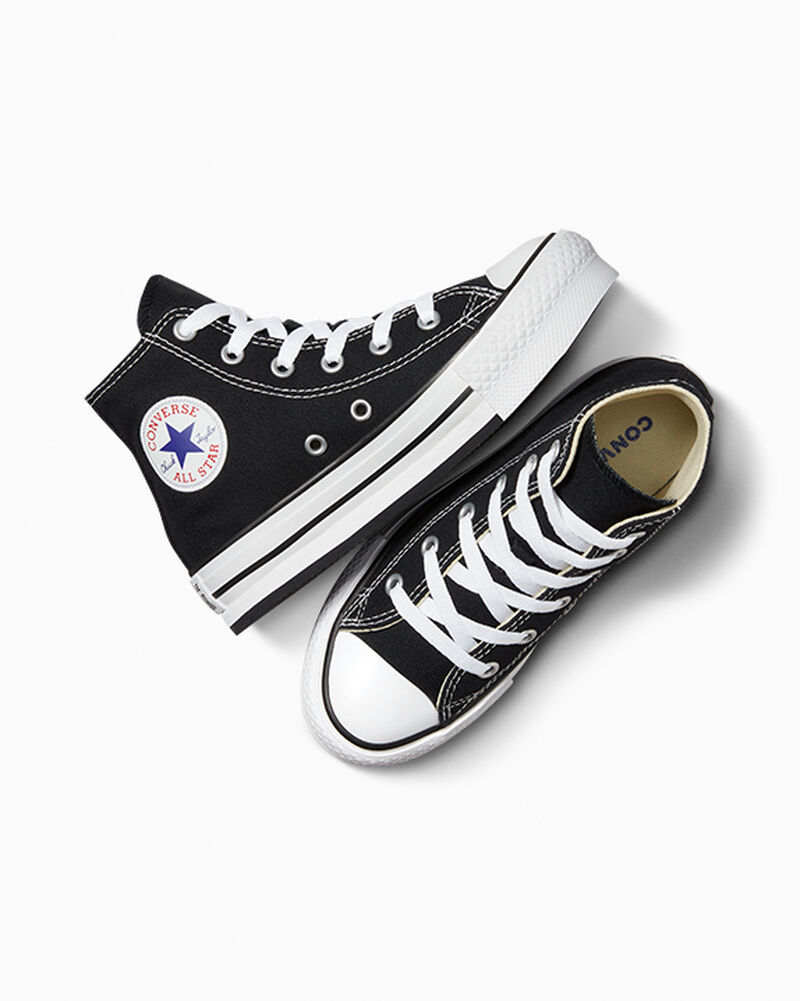 Dětské Vysoké Converse ​Chuck Taylor All Star Lift Little Kids Černé Bílé Černé | 7395-SXVNK