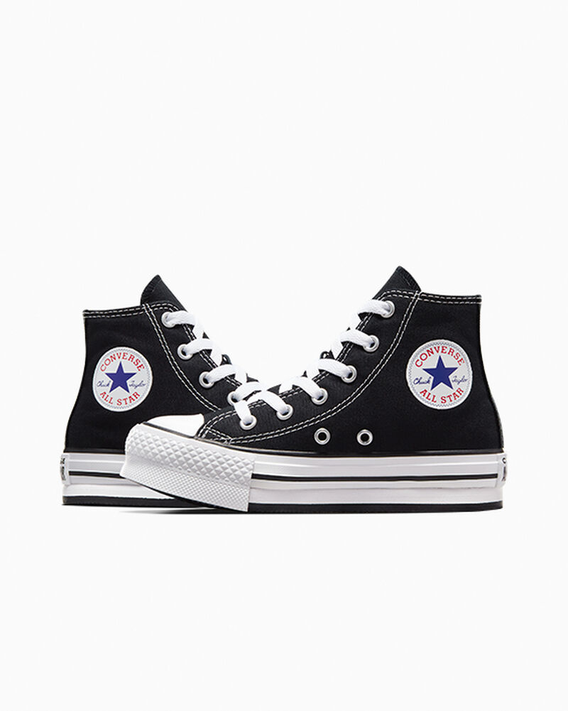 Dětské Vysoké Converse ​Chuck Taylor All Star Lift Little Kids Černé Bílé Černé | 7395-SXVNK
