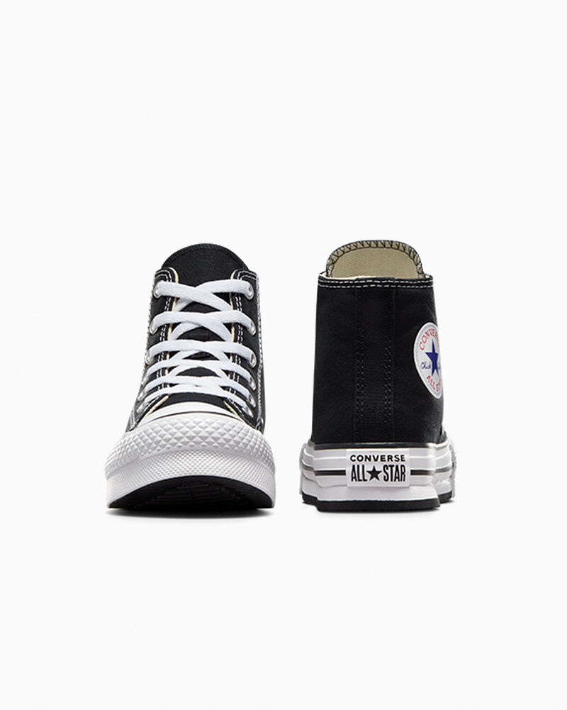 Dětské Vysoké Converse ​Chuck Taylor All Star Lift Little Kids Černé Bílé Černé | 7395-SXVNK