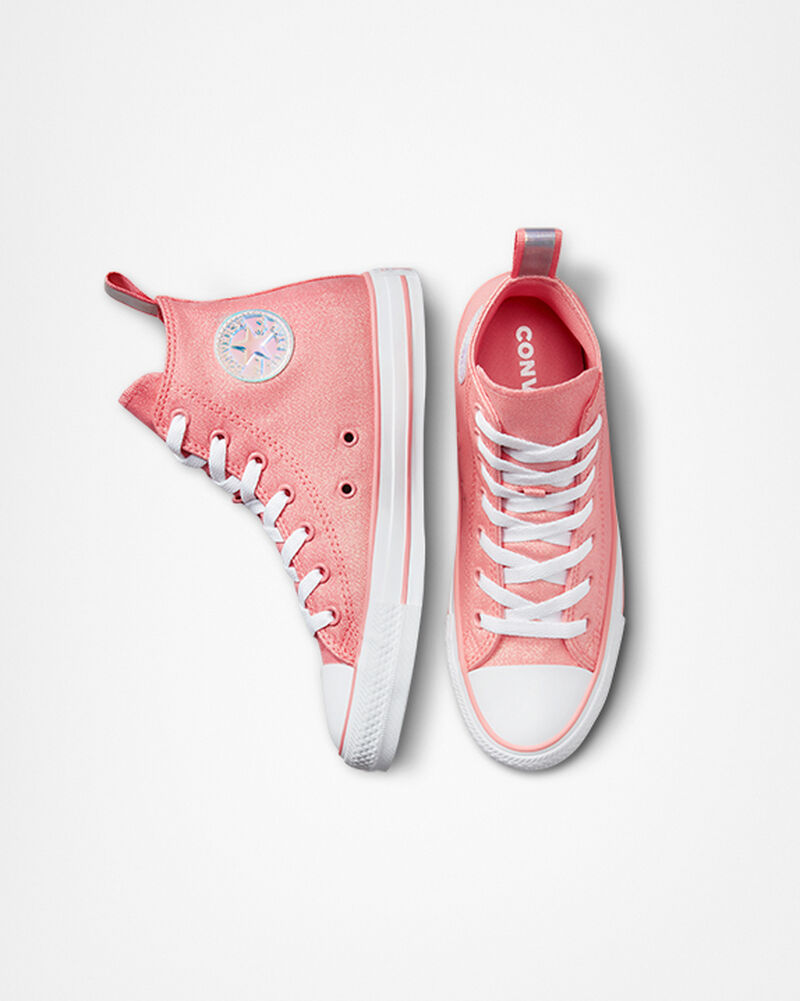 Dětské Vysoké Converse ​Chuck Taylor All Star Iridescent Big Kids Bílé Bílé | 7856-NOLYH