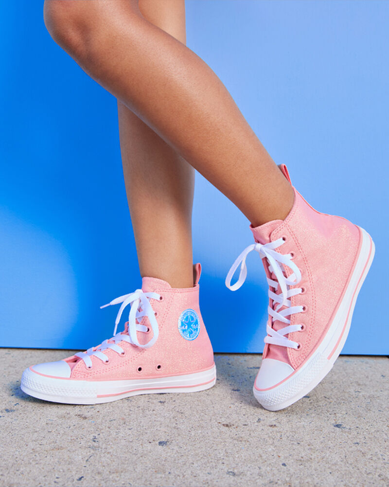 Dětské Vysoké Converse ​Chuck Taylor All Star Iridescent Big Kids Bílé Bílé | 7856-NOLYH