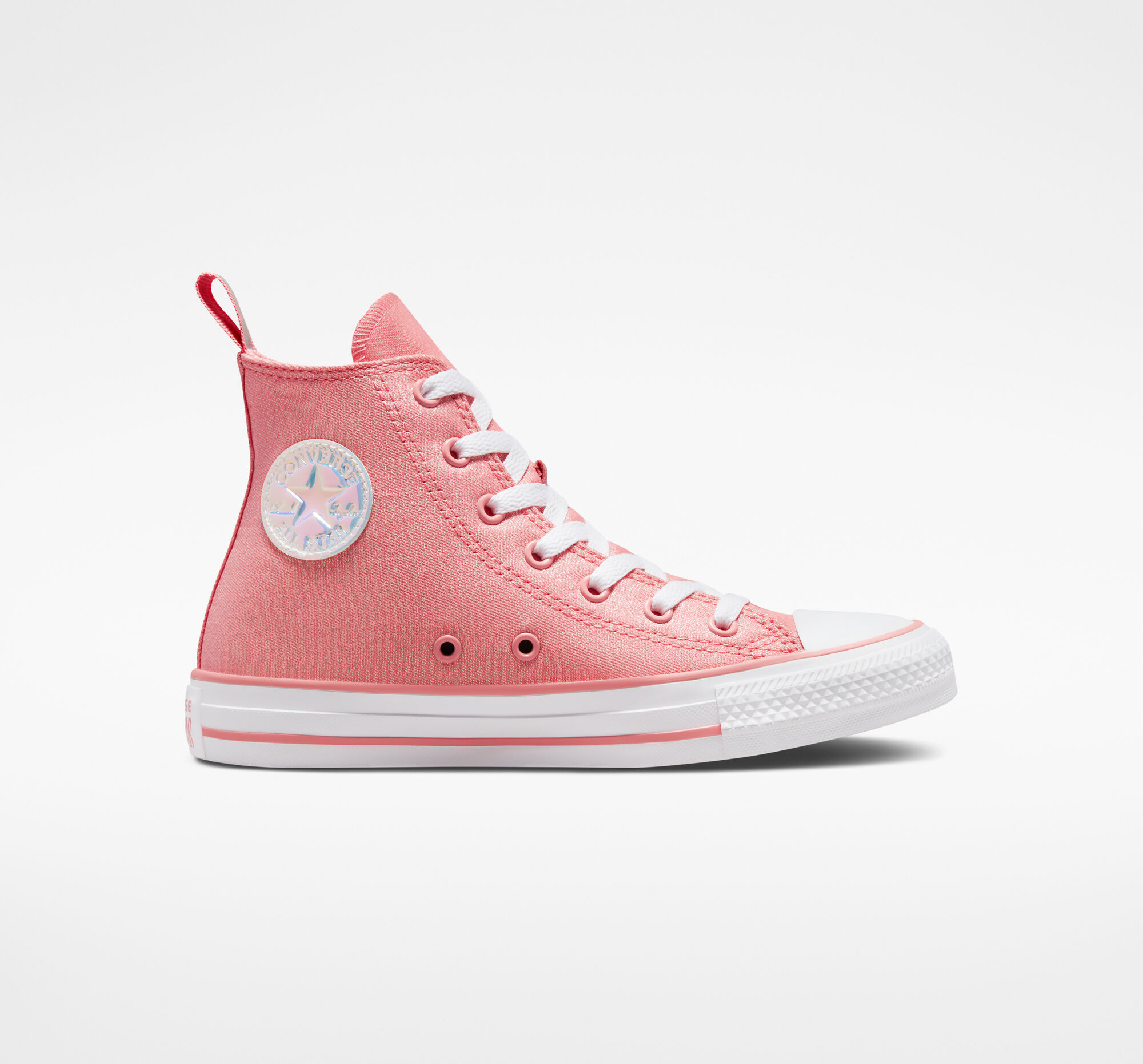 Dětské Vysoké Converse ​Chuck Taylor All Star Iridescent Big Kids Bílé Bílé | 7856-NOLYH