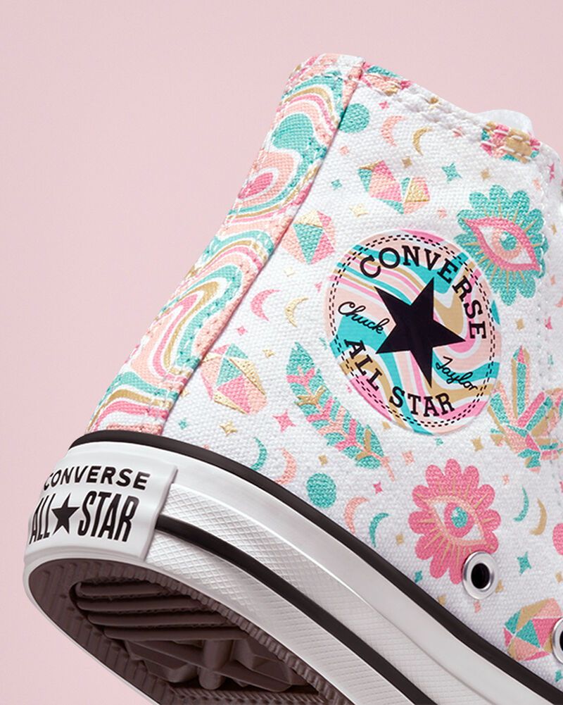 Dětské Vysoké Converse ​Chuck Taylor All Star Mystic Gems Little Kids Bílé Růžové Koralove | 7963-FHNSW