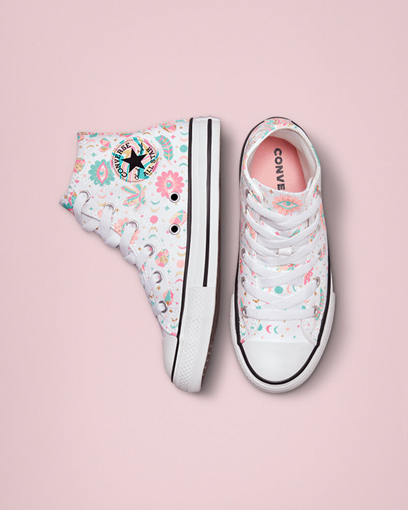 Dětské Vysoké Converse ​Chuck Taylor All Star Mystic Gems Little Kids Bílé Růžové Koralove | 7963-FHNSW
