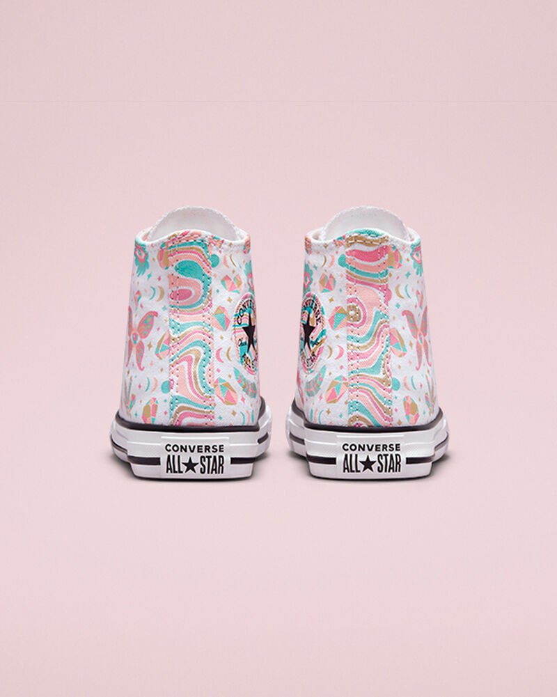 Dětské Vysoké Converse ​Chuck Taylor All Star Mystic Gems Little Kids Bílé Růžové Koralove | 7963-FHNSW