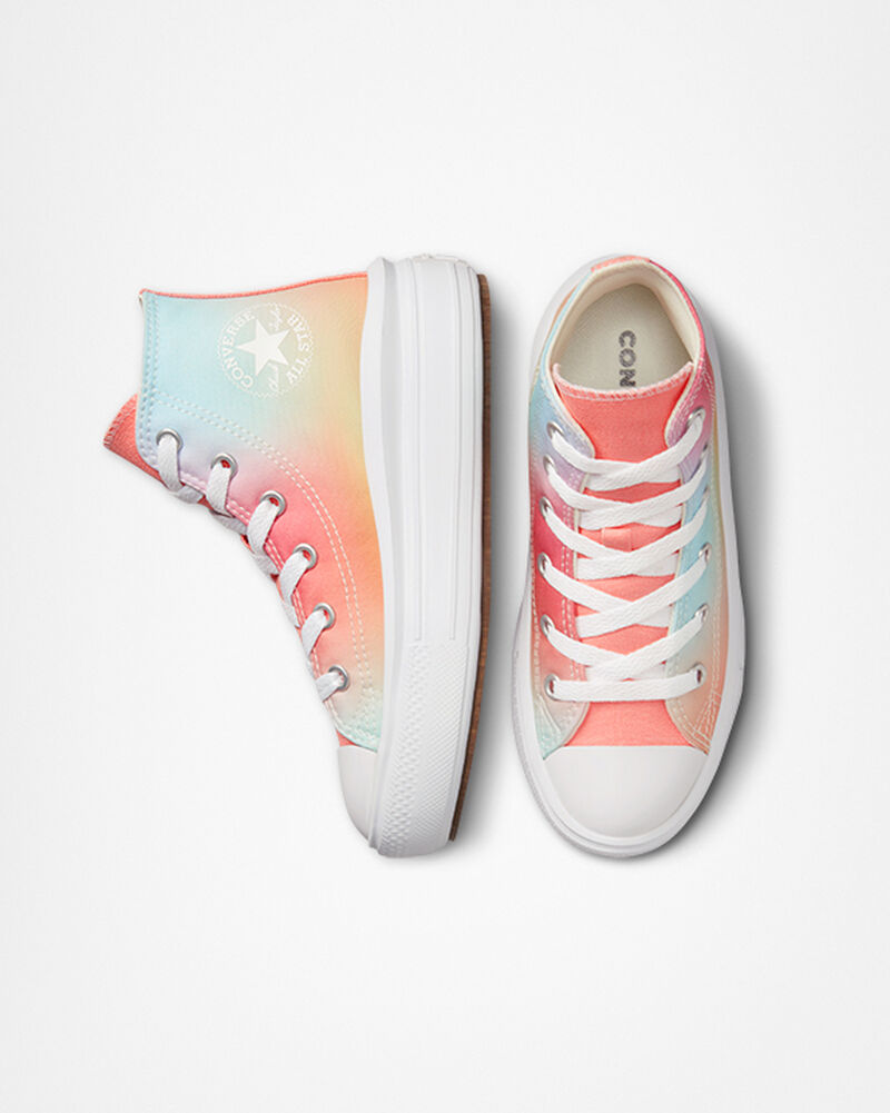 Dětské Vysoké Converse ​Chuck Taylor All Star Move Rainbow Ombre Little Kids Bílé | 8234-OMJEC