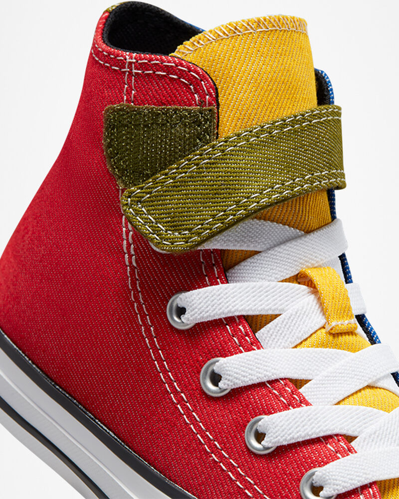 Dětské Vysoké Converse ​Chuck Taylor All Star Easy-On Twill Little Kids Blankyt Červené Bílé | 8523-LBSDH