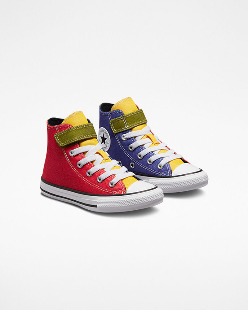 Dětské Vysoké Converse ​Chuck Taylor All Star Easy-On Twill Little Kids Blankyt Červené Bílé | 8523-LBSDH