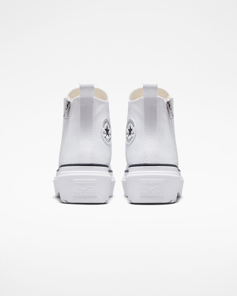 Dětské Vysoké Converse ​Chuck Taylor All Star Lugged Lift Platene Big Kids Bílé Bílé Černé | 8967-KIHJE