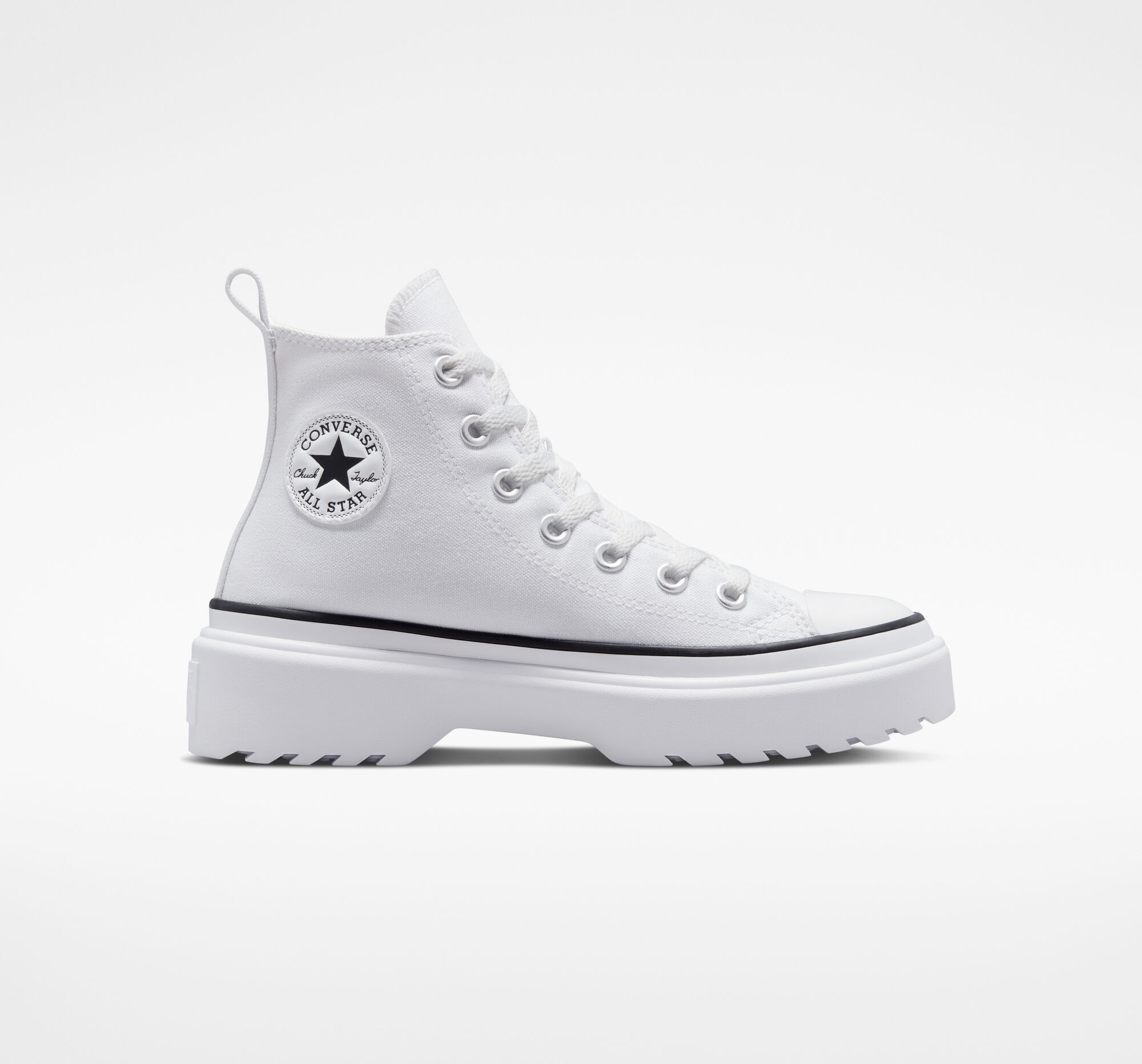 Dětské Vysoké Converse ​Chuck Taylor All Star Lugged Lift Platene Big Kids Bílé Bílé Černé | 8967-KIHJE
