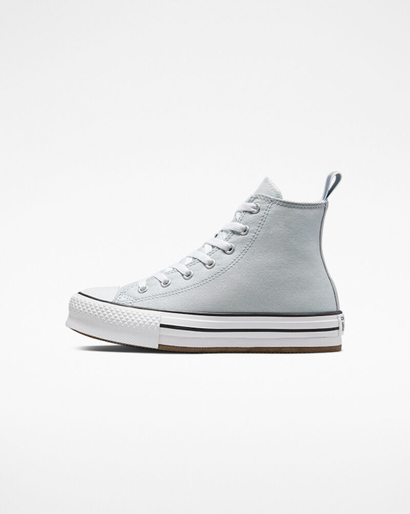Dětské Vysoké Converse ​Chuck Taylor All Star EVA Lift Iridescent Big Kids Bílé Černé | 9641-TWDKU