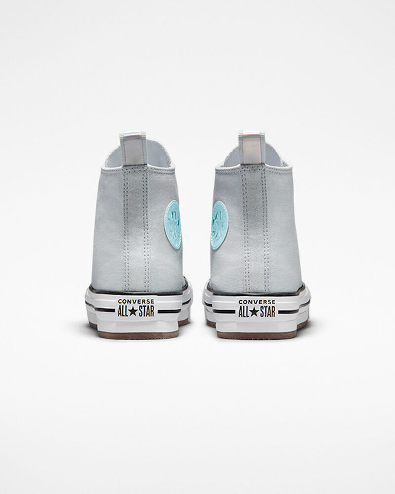 Dětské Vysoké Converse ​Chuck Taylor All Star EVA Lift Iridescent Big Kids Bílé Černé | 9641-TWDKU