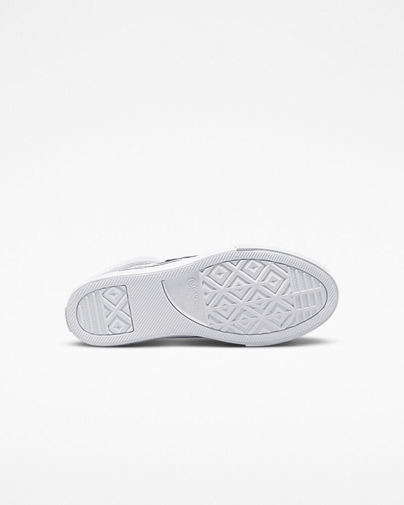 Dětské Vysoké Converse ​Pro Blaze Páskové Læder Big Kids Bílé Černé Bílé | 1358-MHRQI