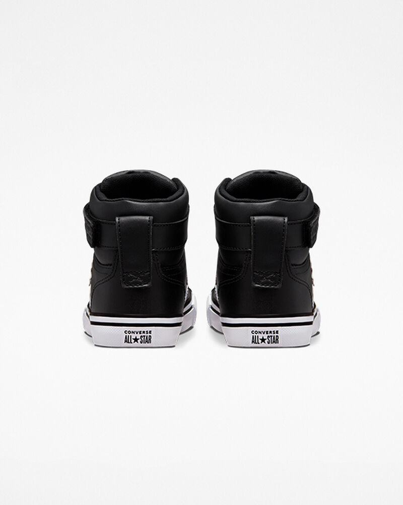 Dětské Vysoké Converse ​Pro Blaze Páskové Læder Big Kids Černé Bílé Bílé | 4126-LSCGT