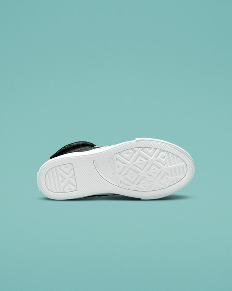 Dětské Vysoké Converse ​Pro Blaze Páskové Læder Little Kids Černé Bílé Bílé | 9620-NCEYP