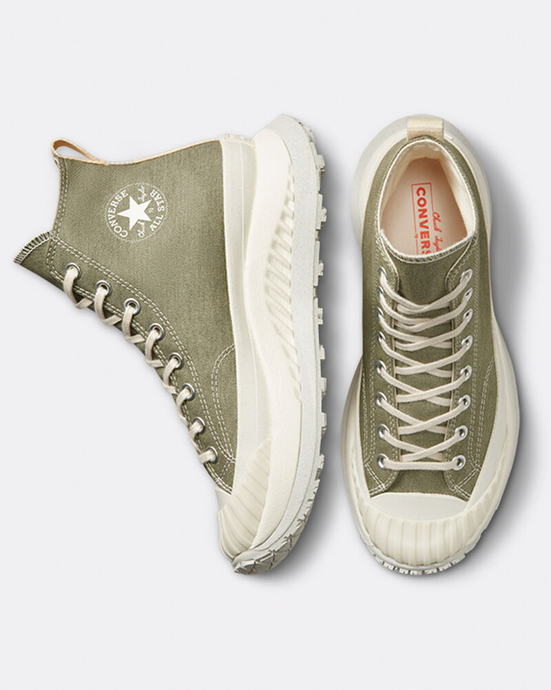 Pánské Boty Na Platformy Converse ​Chuck 70 AT-CX Bavlněné Twill Unisex Zelene | 7456-PRTQK