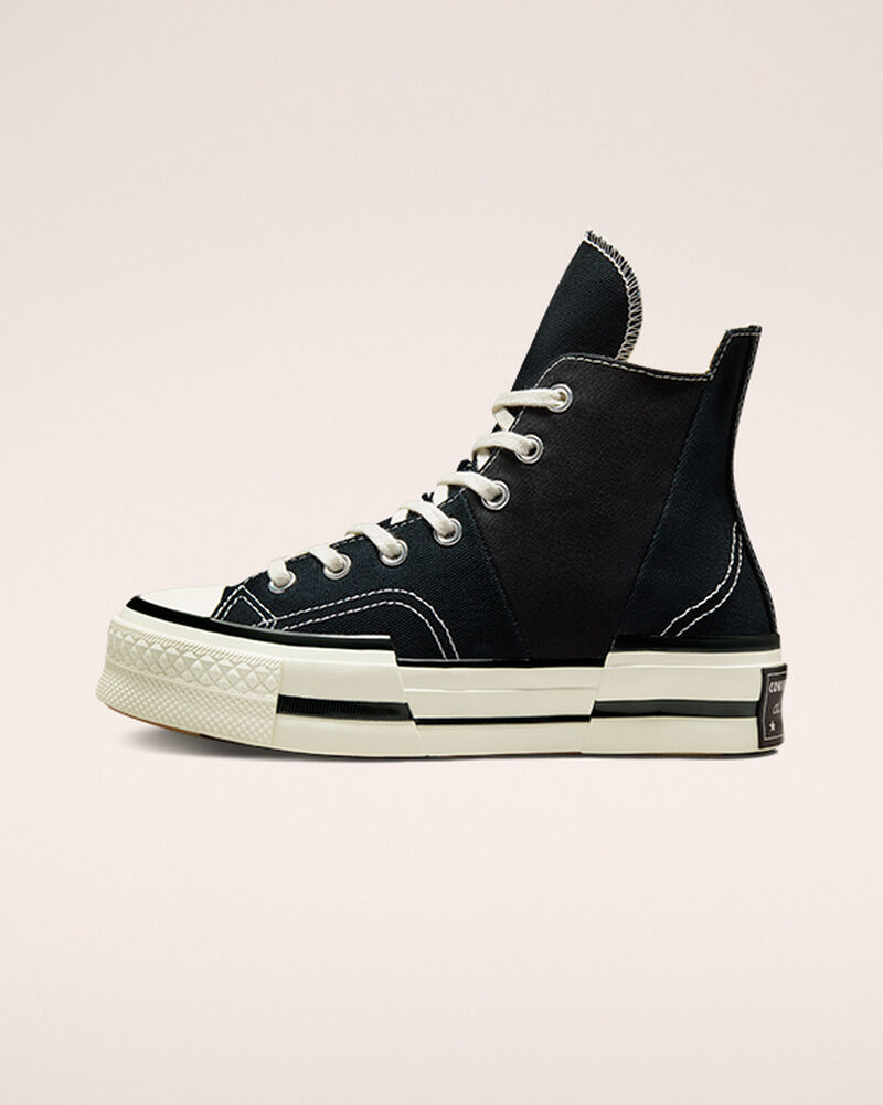 Pánské Boty Na Platformy Converse ​Chuck 70 Plus Unisex Černé Černé | 7651-EYIBH