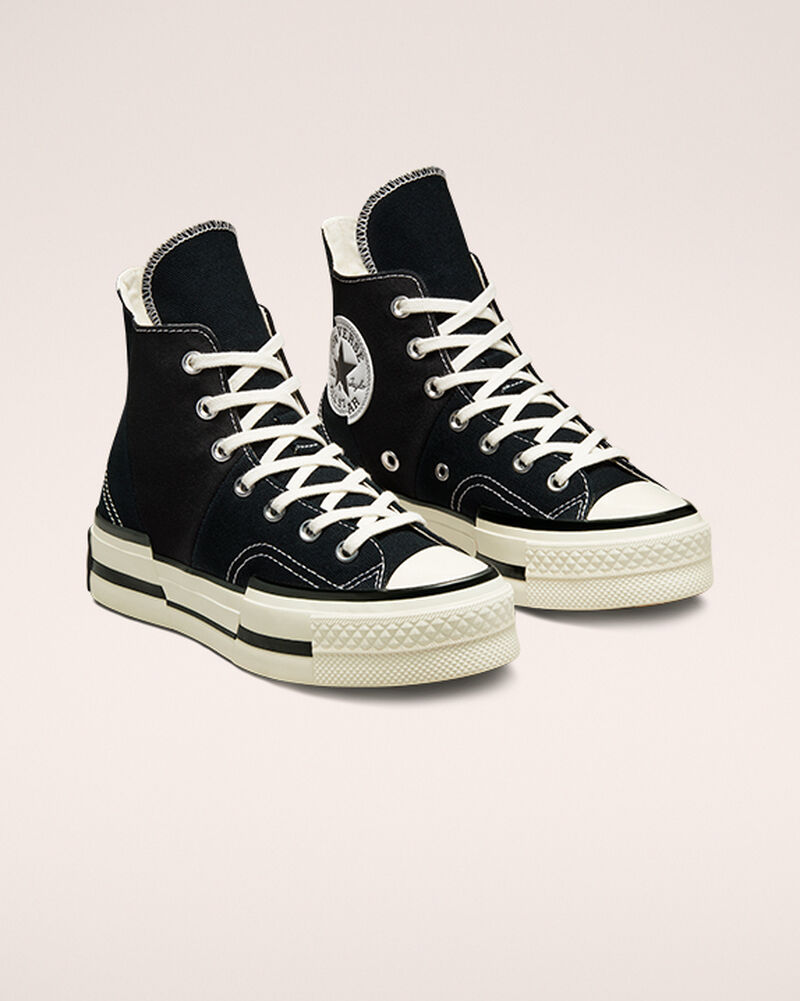 Pánské Boty Na Platformy Converse ​Chuck 70 Plus Unisex Černé Černé | 7651-EYIBH