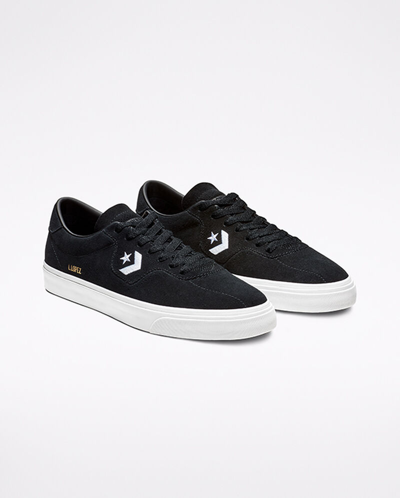 Pánské Nízké Converse CONS Louie Lopez Pro Černé Černé Bílé | 4861-JVAXE