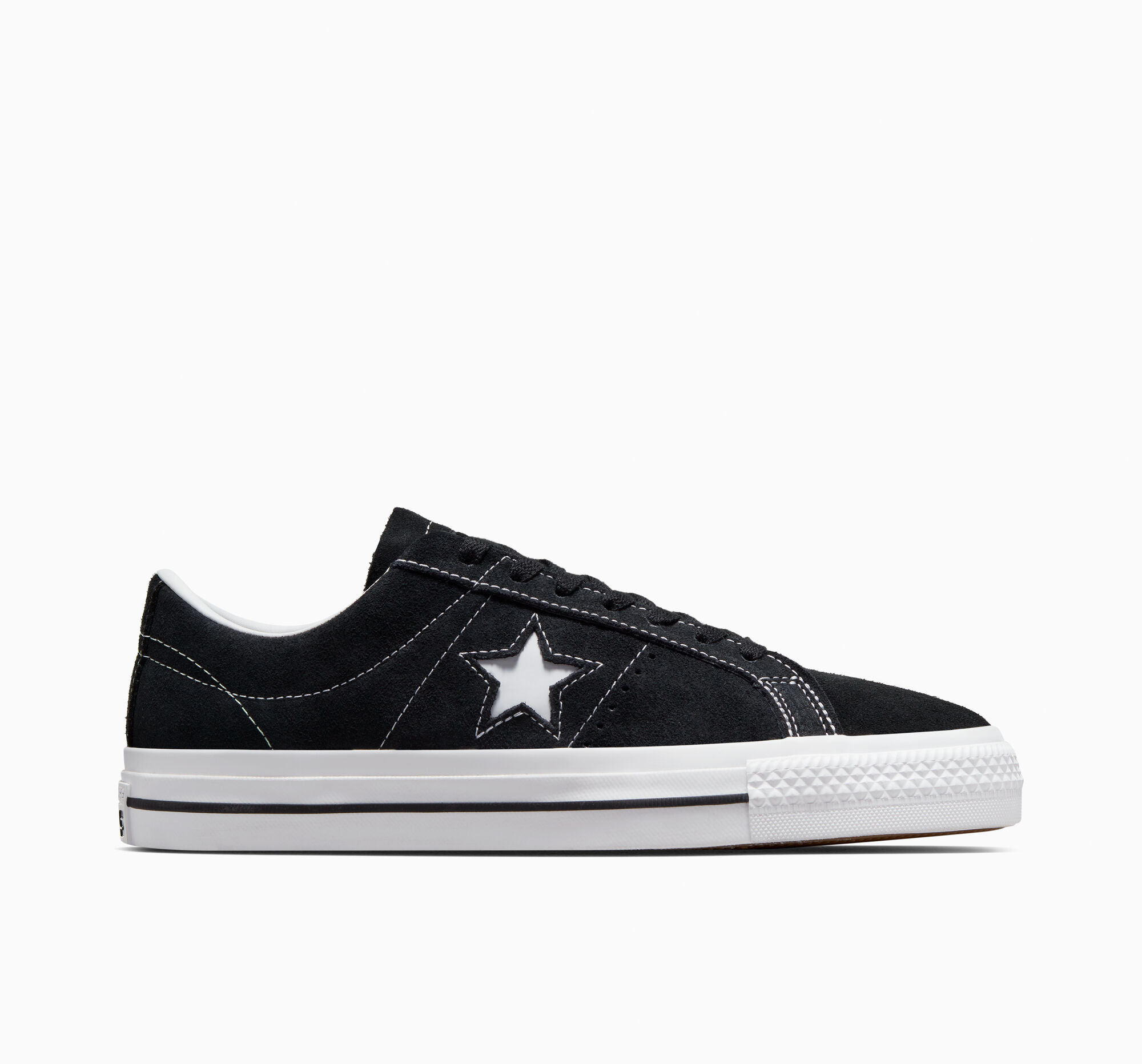 Pánské Nízké Converse CONS One Star Pro Semišové Černé Černé Bílé | 7362-HMJVG