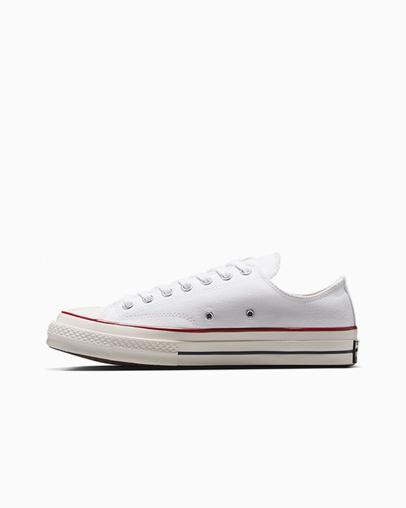 Pánské Nízké Converse Chuck 70 White Bílé Tmavě Červené | 7584-UOBDQ