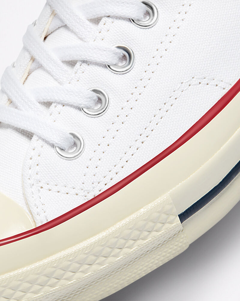 Pánské Nízké Converse Chuck 70 White Bílé Tmavě Červené | 7584-UOBDQ