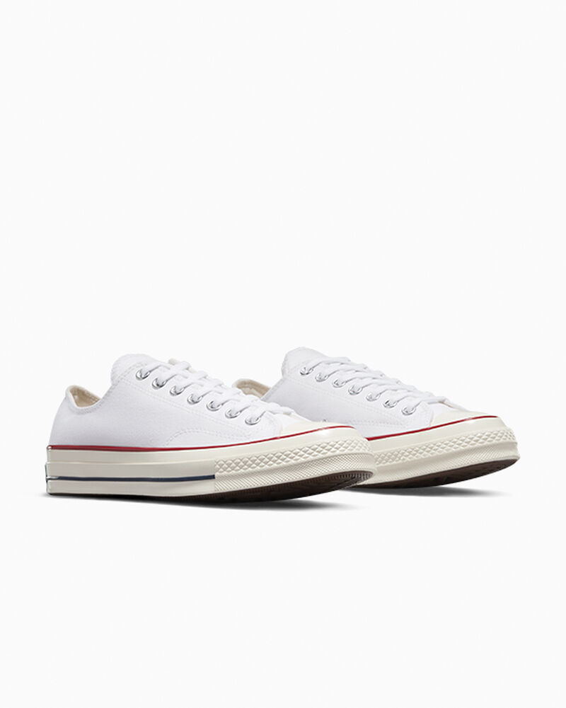 Pánské Nízké Converse Chuck 70 White Bílé Tmavě Červené | 7584-UOBDQ