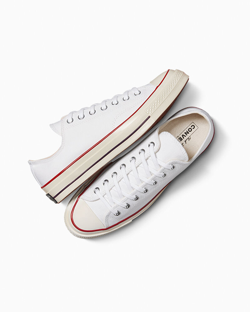 Pánské Nízké Converse Chuck 70 White Bílé Tmavě Červené | 7584-UOBDQ
