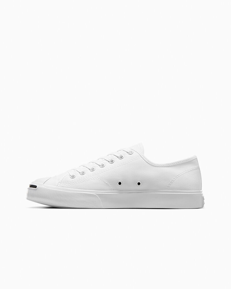 Pánské Nízké Converse Jack Purcell Platene Bílé Bílé Černé | 5347-JUBTX