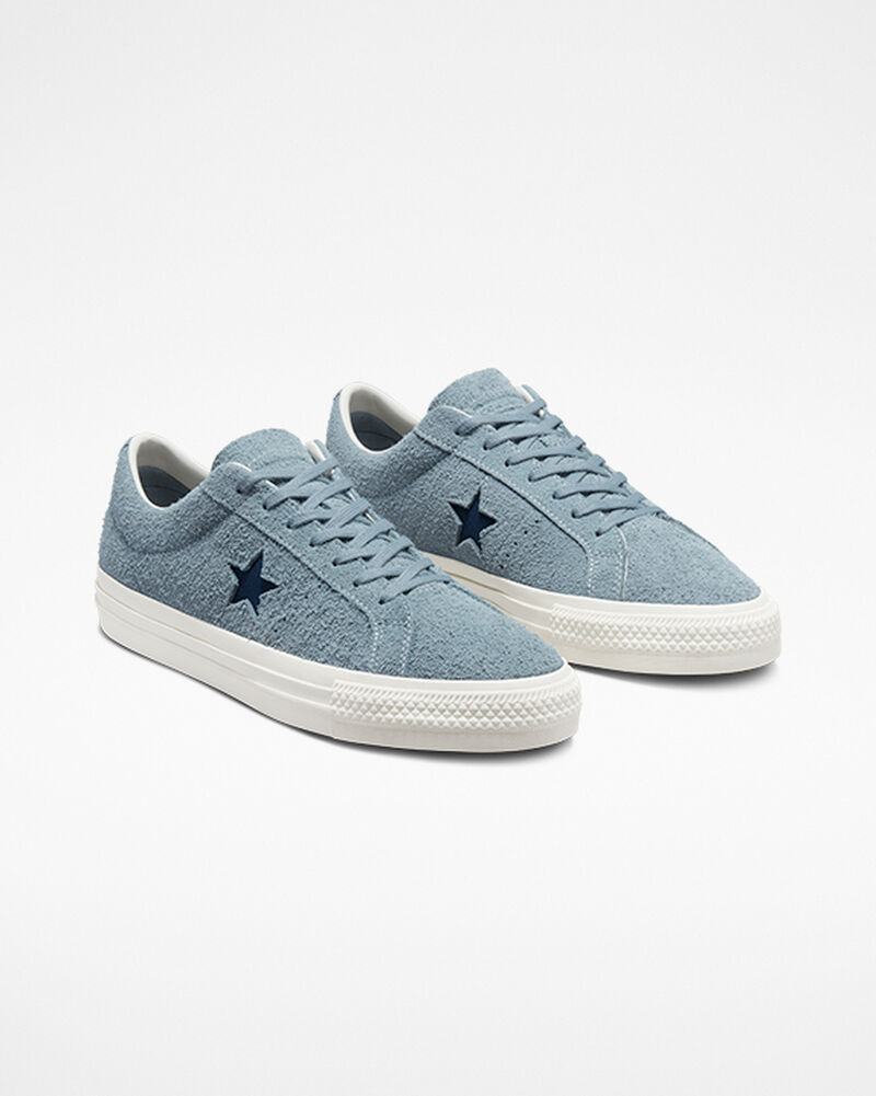 Pánské Nízké Converse One Star Pro Vintage Semišové Šedé Tmavě Blankyt | 9175-MIZGK