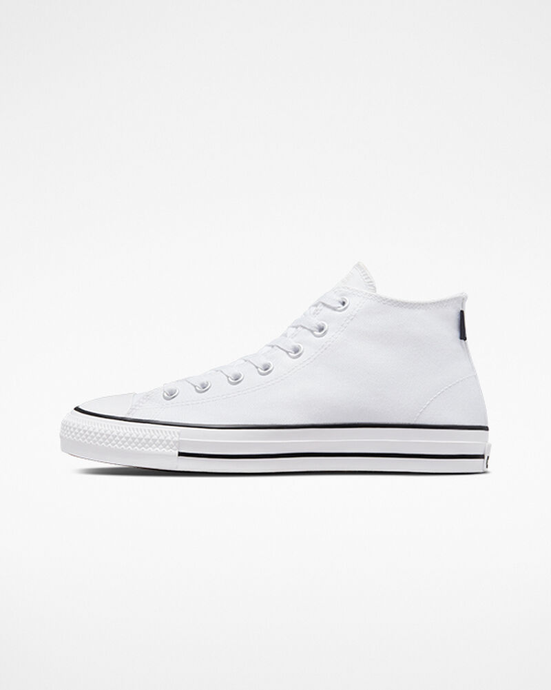 Pánské Nízké Converse ​CONS Chuck Taylor All Star Pro Skate Bílé Bílé Černé | 8439-WYSCQ