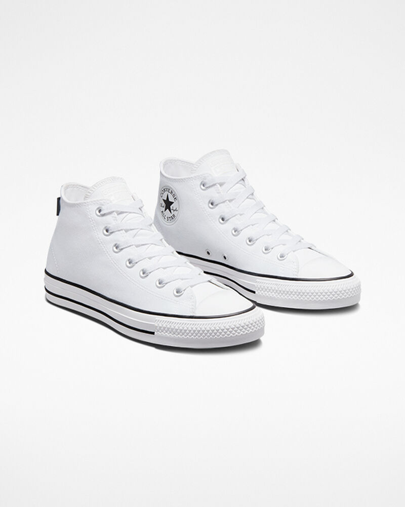 Pánské Nízké Converse ​CONS Chuck Taylor All Star Pro Skate Bílé Bílé Černé | 8439-WYSCQ