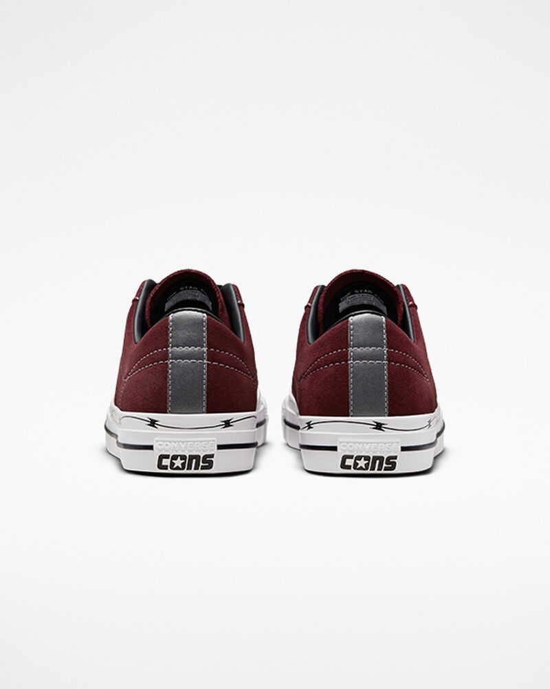 Pánské Nízké Converse ​CONS One Star Pro Razor Wire Skate Tmavě Vínové Černé Bílé | 6174-CGZNH