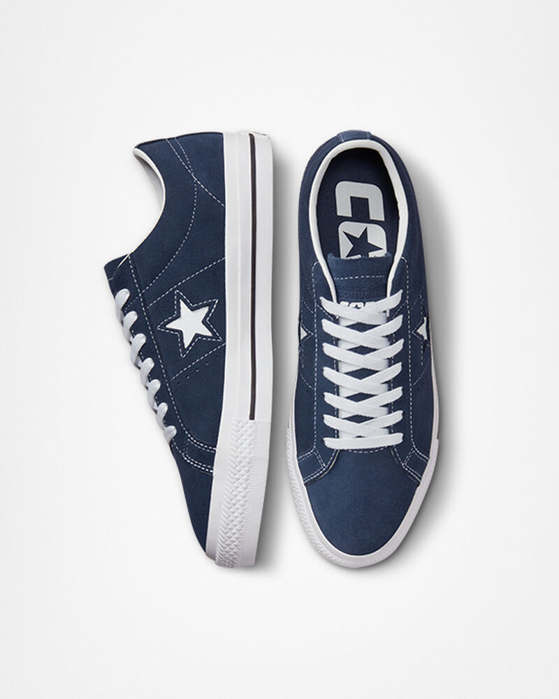Pánské Nízké Converse ​CONS One Star Pro Semišové Skate Tmavě Blankyt Bílé Černé | 9382-PWGLS