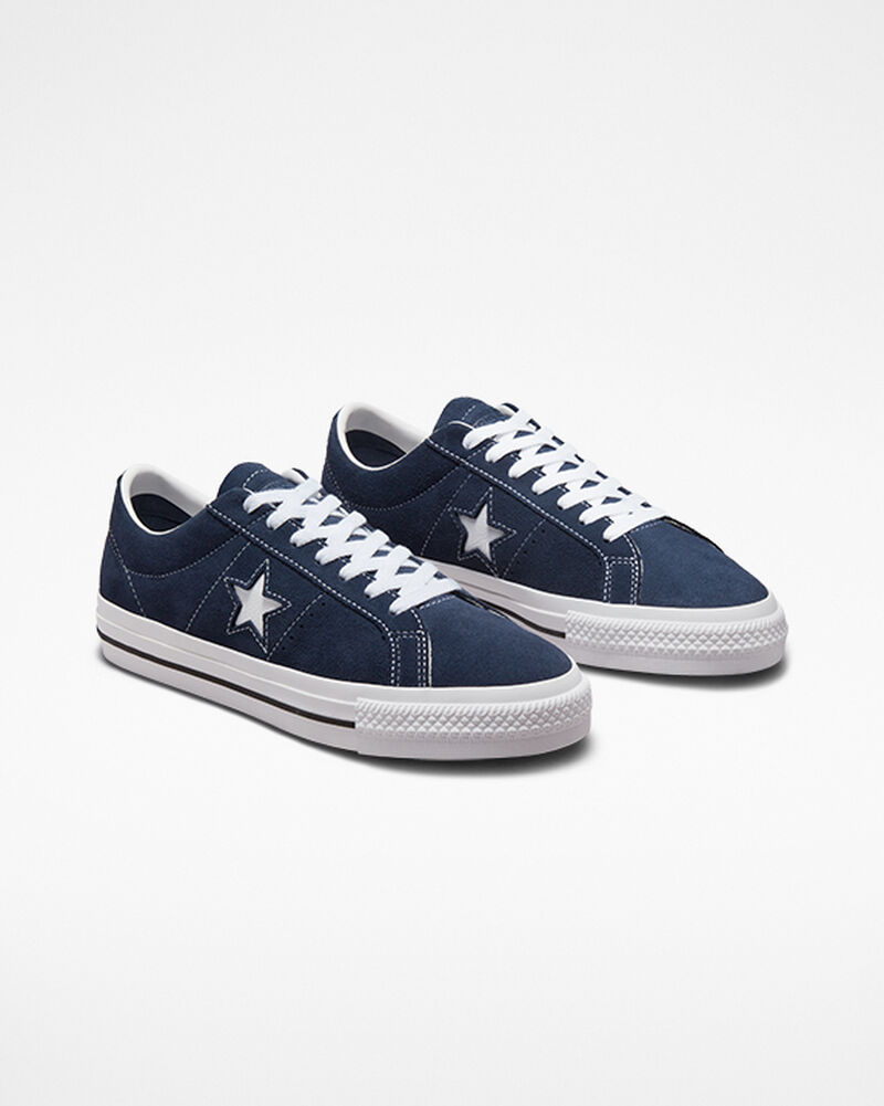 Pánské Nízké Converse ​CONS One Star Pro Semišové Skate Tmavě Blankyt Bílé Černé | 9382-PWGLS