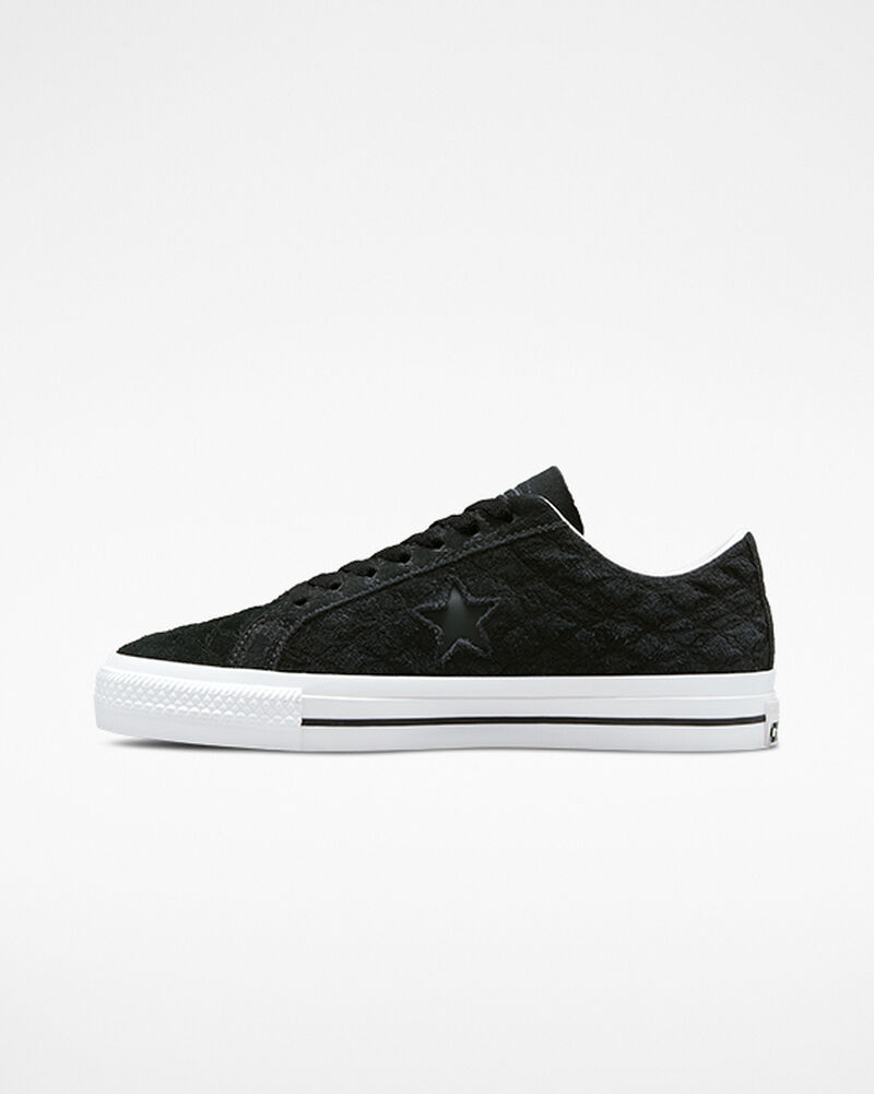 Pánské Nízké Converse ​One Star Pro Bones Skate Černé Černé Bílé | 1304-XSFIZ