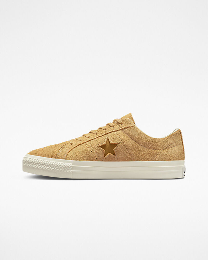 Pánské Nízké Converse ​One Star Pro Vintage Semišové Skate Zlaté Oranžové | 9528-FEOZS