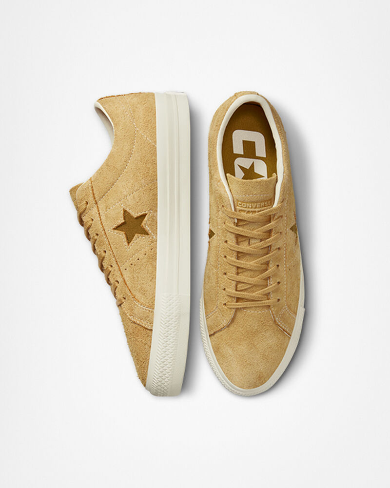 Pánské Nízké Converse ​One Star Pro Vintage Semišové Skate Zlaté Oranžové | 9528-FEOZS